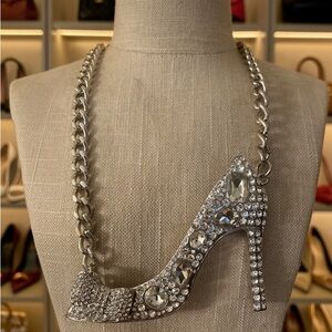 Crystal Embellished Shoe Pendant Necklace